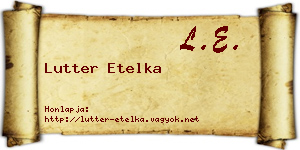 Lutter Etelka névjegykártya